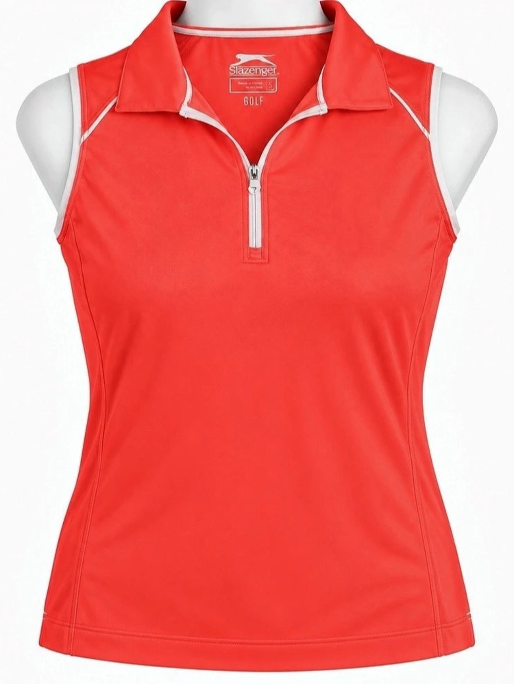 Slazenger Tech SLVS Polo Women's Red Sleeveless Golf Top Size Small